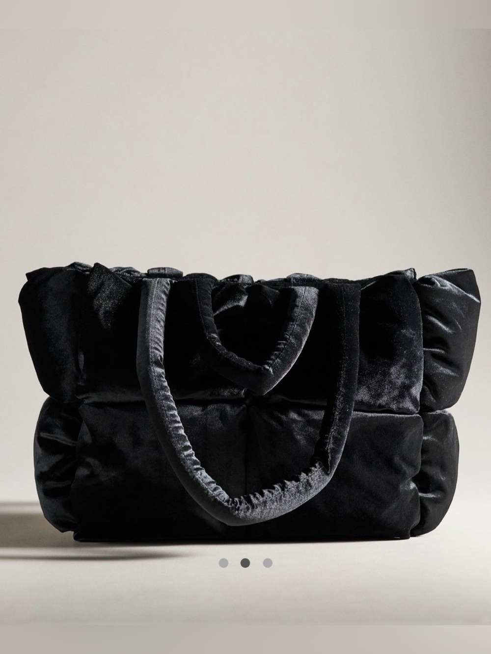NWOT Anthropologie Velvet Puffer Tote - Picture 2 of 5